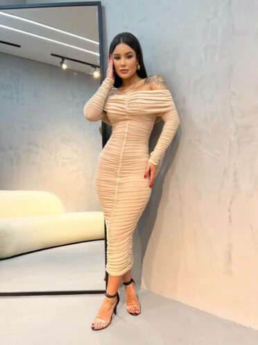 Closet - Vestido Midi Franzido Rayssa
