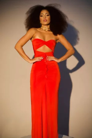 Closet - Vestido Longo Com Franzido Frontal