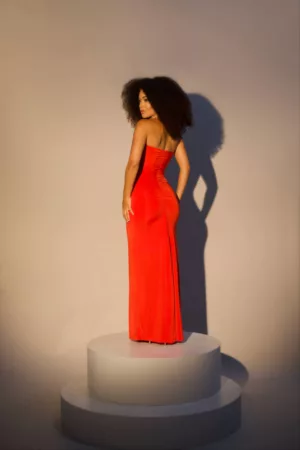 Closet - Vestido Longo Com Franzido Frontal