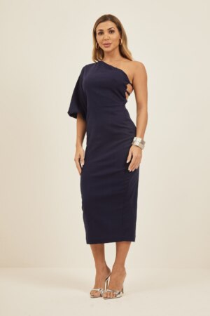 Closet - Vestido Assimétrico Com Regulagem
