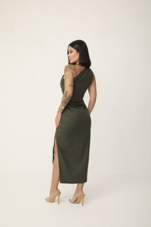 Closet - Vestido Midi Com Pregas Marina