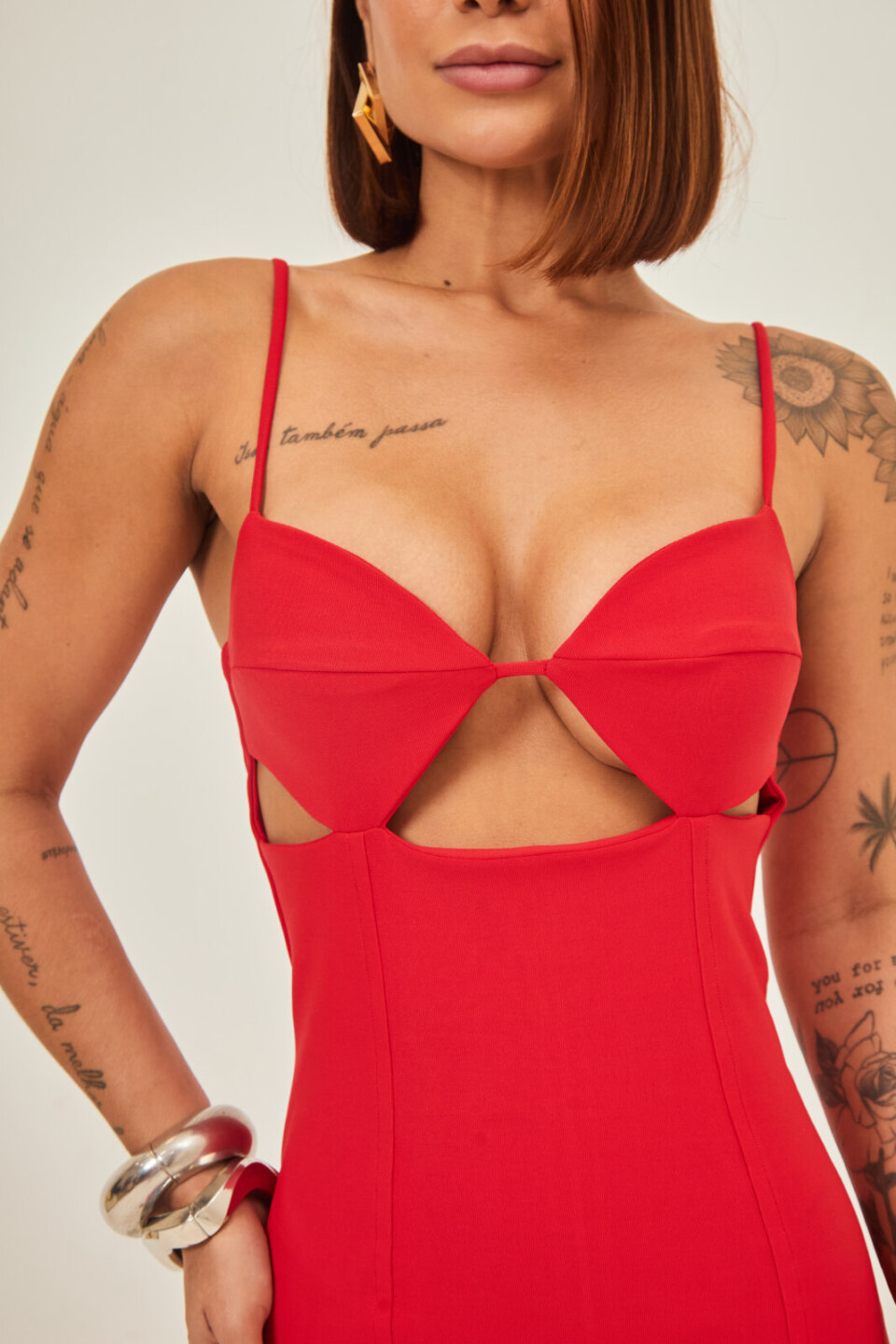 Closet - Vestido Midi com Vazado Dandara