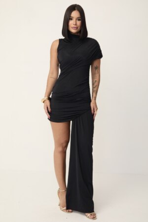 Closet - Vestido Curto Transpassado Franzido Meg