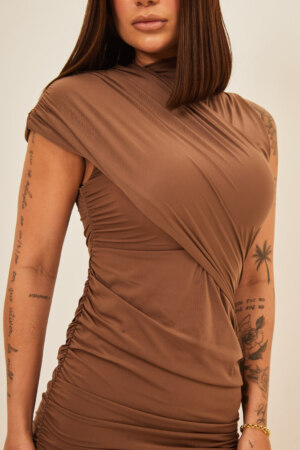 Closet - Vestido Curto Transpassado Franzido Meg