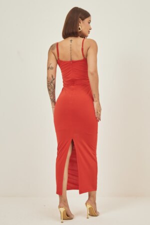 Closet - Vestido midi com tiras laterais Heloise