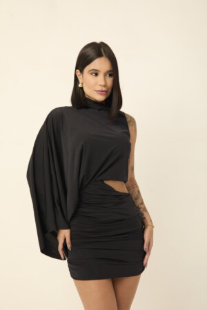 Closet - Vestido Curto Manga Morcego Karoline