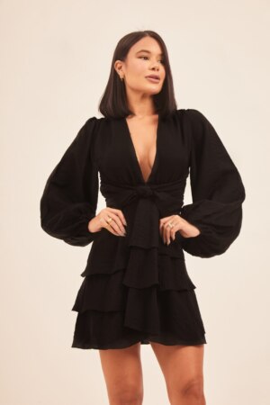 Closet - Vestido Babado com Manga Fabíola