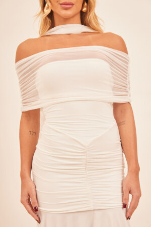 Closet - Vestido Curto Franzido e Babado Diana