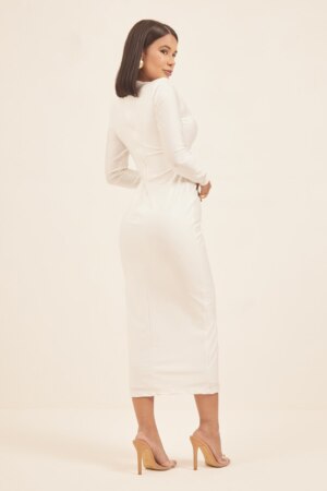 Closet - Vestido Midi Com Manga e Decote em V Georgia