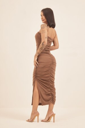 Closet - Vestido Midi Franzido Leonor