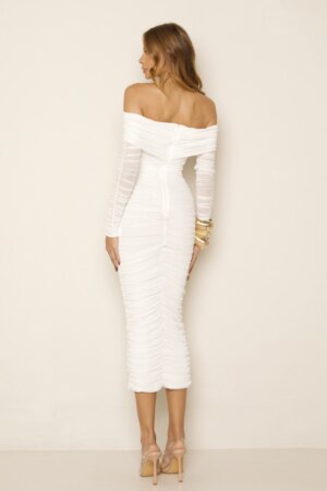 CLOSET: Moda Feminina Elegante, Exclusiva e Atemporal - Vestido Midi Franzido Rayssa