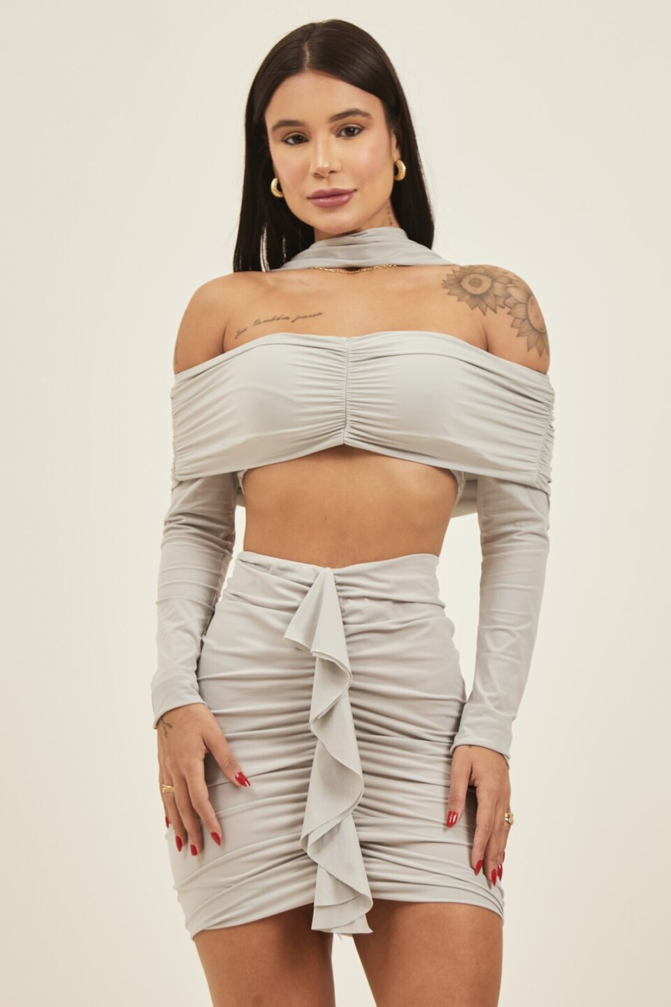 Closet - Saia Franzida Com Babado Eli