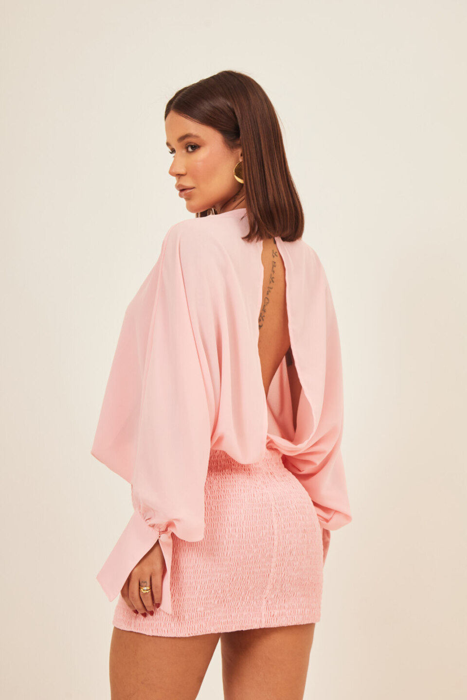Closet - Vestido Curto Com Manga Hanna