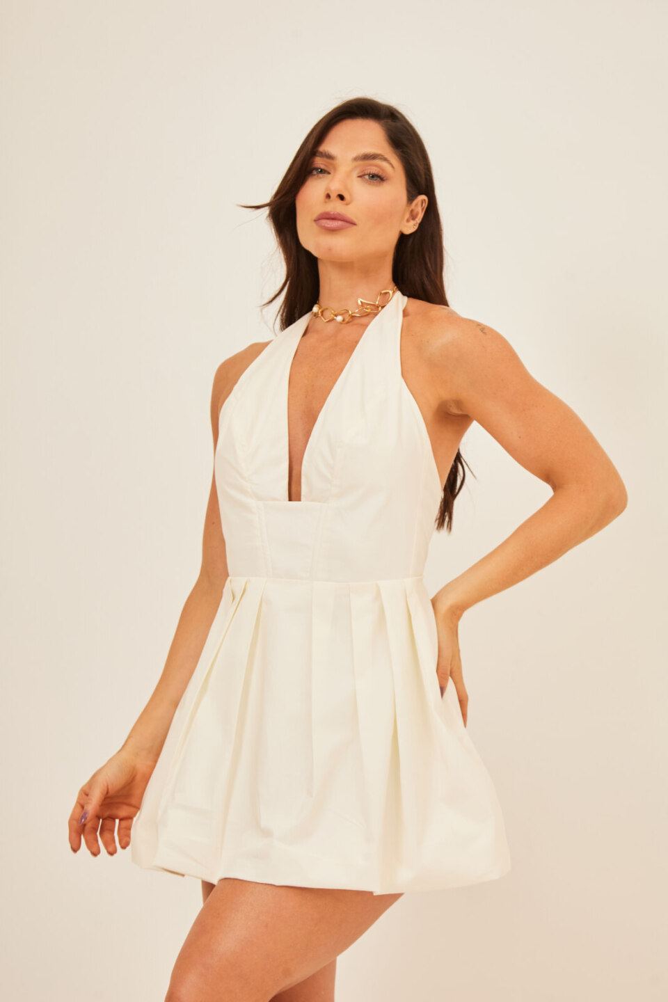 Closet - Vestido Curto Balone Frente Única Safira