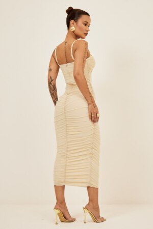 Closet - Vestido Midi Tule Franzido Fernanda