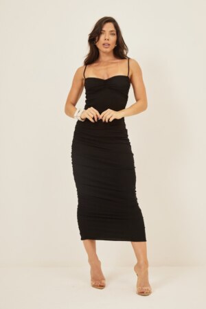 Closet - Vestido Midi Tule Franzido Fernanda