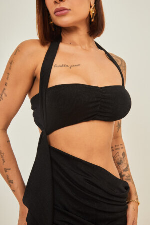 Closet - Vestido Curto Babado Lateral Zaira