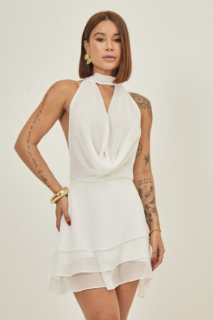 Closet - Vestido Frente Única Com Babados Lidi