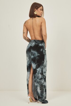 Closet - Vestido Longo Degage Estampado Sara