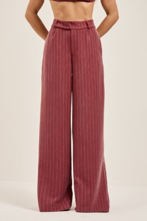 Closet - Conjunto Top e Calça Alfaiataria Risca de Giz