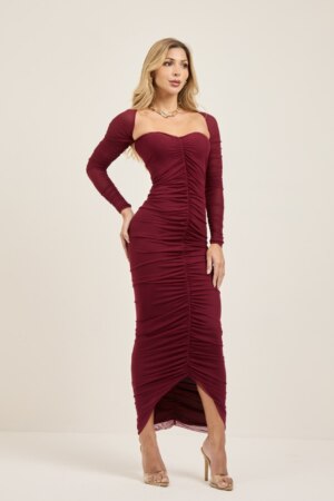 Closet - Vestido Cropped Franzido Tule Nina