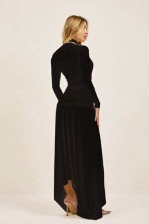 Closet - Vestido Gola Alta Com Saia Longa Melissa