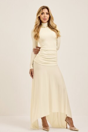 Closet - Vestido Gola Alta Com Saia Longa Melissa