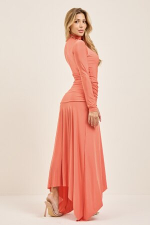 Closet - Vestido Gola Alta Com Saia Longa Melissa