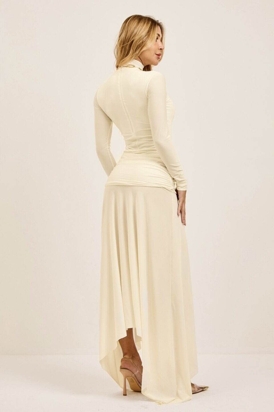 Closet - Vestido Gola Alta Com Saia Longa Melissa