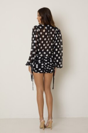 CLOSET: Moda Feminina Elegante, Exclusiva e Atemporal - Blusa Manga Longa Bufante Poá