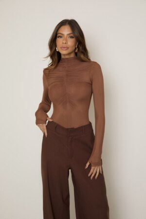 CLOSET: Moda Feminina Elegante, Exclusiva e Atemporal - Body Tule Manga Longa Mia