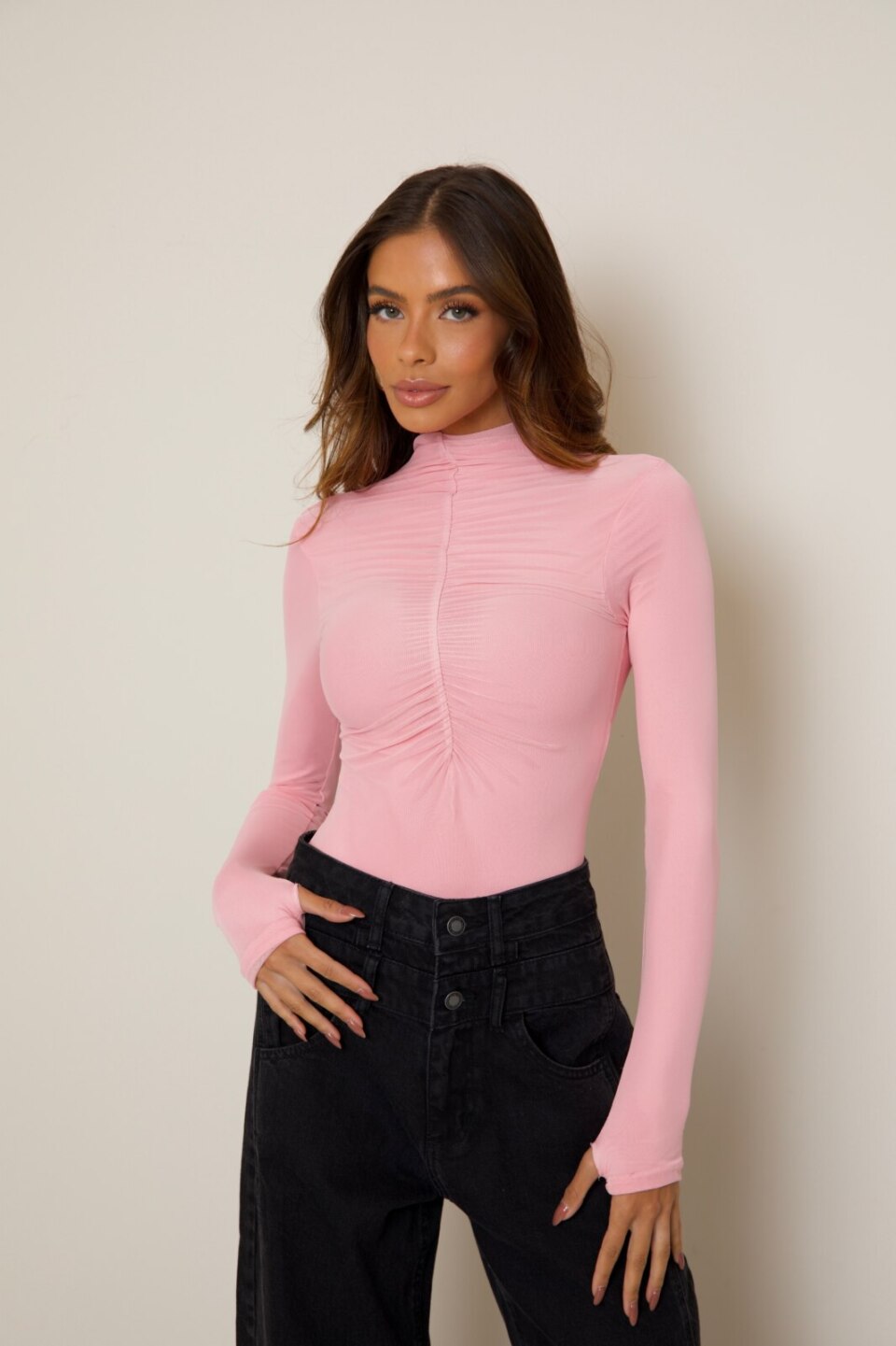 CLOSET: Moda Feminina Elegante, Exclusiva e Atemporal - Body Tule Manga Longa Mia