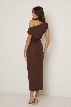 CLOSET: Moda Feminina Elegante, Exclusiva e Atemporal - Vestido Ombro a Ombro Assimétrico Linho Vivian