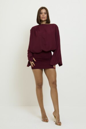 CLOSET: Moda Feminina Elegante, Exclusiva e Atemporal - Vestido Curto Com Saia Lastex Renata