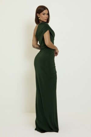 CLOSET: Moda Feminina Elegante, Exclusiva e Atemporal - Vestido Longo Com Faixa No Ombro Esmeralda