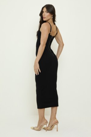 CLOSET: Moda Feminina Elegante, Exclusiva e Atemporal - Vestido Mídi Com Renda No Busto Janaína