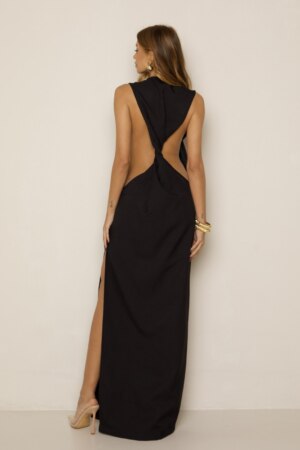 CLOSET: Moda Feminina Elegante, Exclusiva e Atemporal - Vestido Longo Decote Nas Costas Silvia