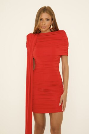 CLOSET: Moda Feminina Elegante, Exclusiva e Atemporal - Vestido Ombro a Ombro Curto Franzido Isabel