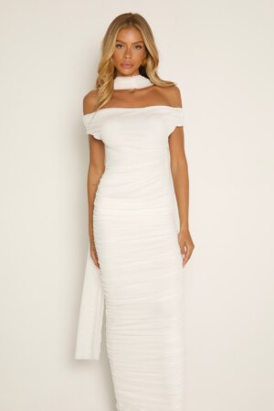 CLOSET: Moda Feminina Elegante, Exclusiva e Atemporal - Vestido mídi tule ombro a ombro Day